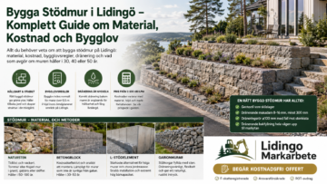 Bygga stödmur i Lidingö – natursten och betong på kuperad villatomt